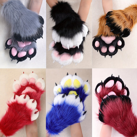 Cosplay Costume Accessories - Claw Gloves with Sound Effects Realistic Furry Cat Fox Beast Animal Paw - main product view