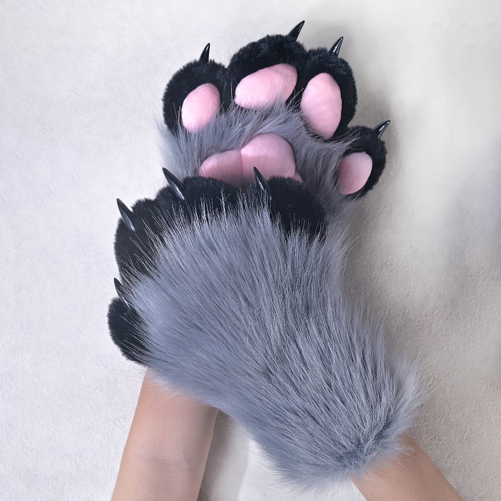 Cosplay Costume Accessories - Claw Gloves with Sound Effects Realistic Furry Cat Fox Beast Animal Paw - product detail view