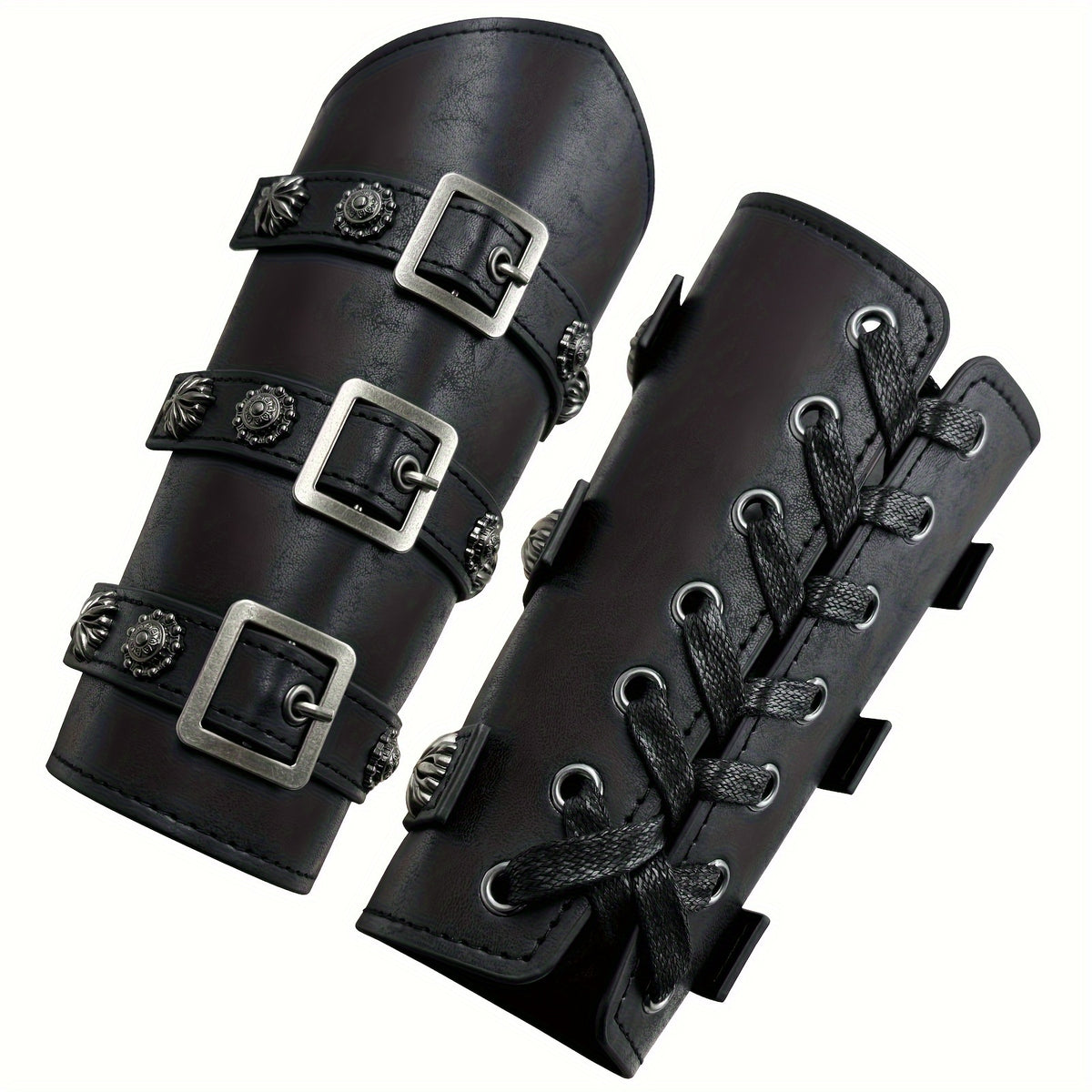 Costume Accessories - Medieval Knight Wrist Guards Handcrafted Cosplay Armor Bracers Halloween - product detail view 10