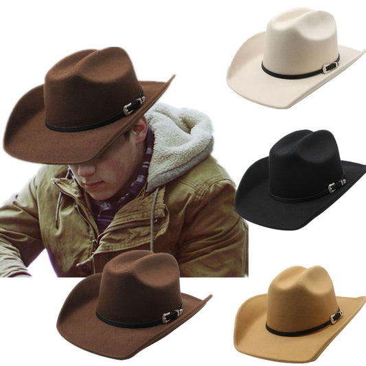 Cowboy Hat - Felt Wide Brim Western Fedora for Men Women Cowgirl Classic Outdoor Ranch - main product view
