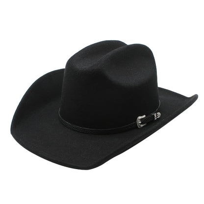 Cowboy Hat - Felt Wide Brim Western Fedora for Men Women Cowgirl Classic Outdoor Ranch - product detail view 3