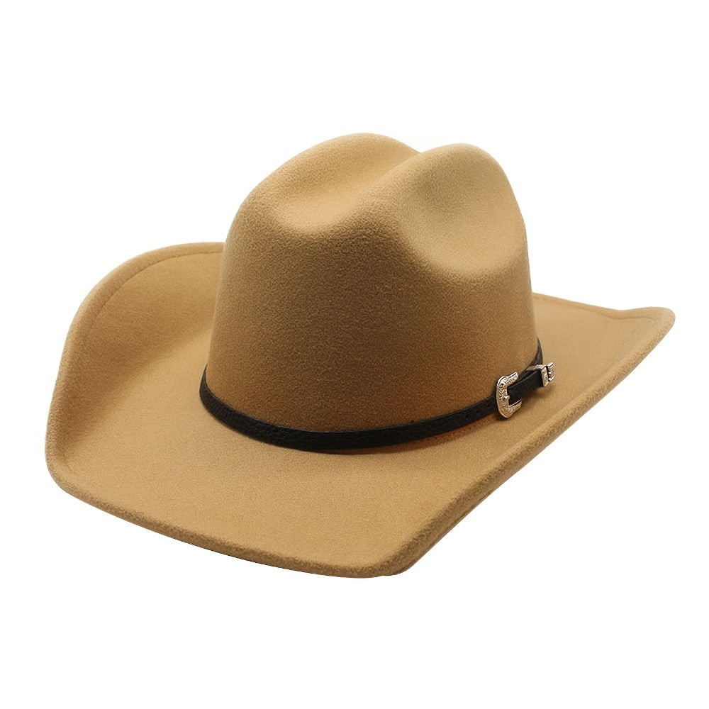 Cowboy Hat - Felt Wide Brim Western Fedora for Men Women Cowgirl Classic Outdoor Ranch - product detail view 7