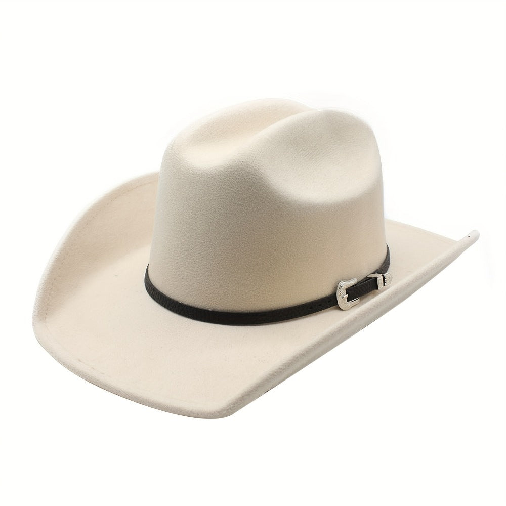 Cowboy Hat - Felt Wide Brim Western Fedora for Men Women Cowgirl Classic Outdoor Ranch - product detail view 9