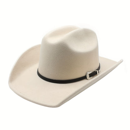 Cowboy Hat - Felt Wide Brim Western Fedora for Men Women Cowgirl Classic Outdoor Ranch - product detail view 23