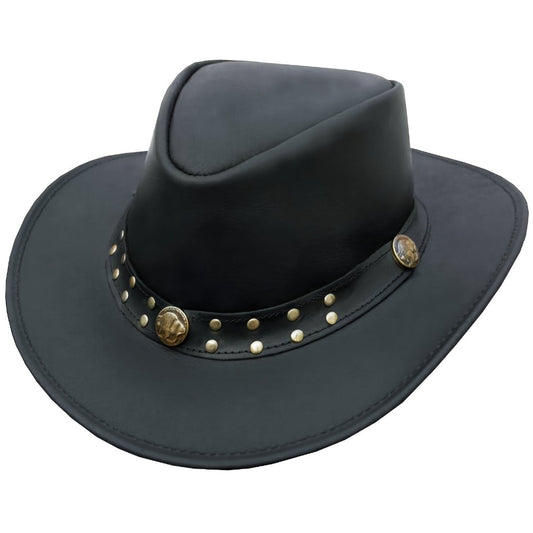 Cowboy Hat - Leather for Men Women Wide Brim Western Unisex Outdoor Ranch Rodeo Country - main product view