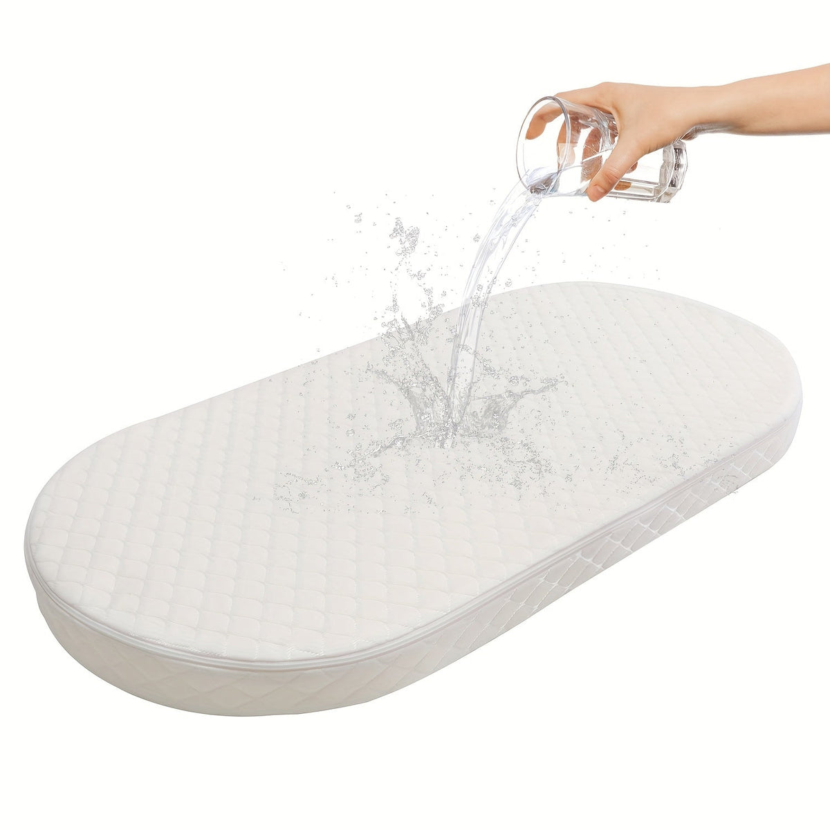 Crib Mattress - Waterproof Breathable Oval-Shaped Bassinet – view 2