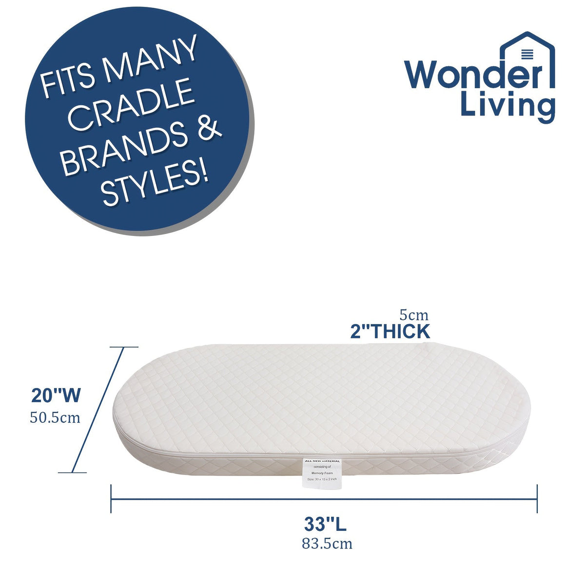 Crib Mattress - Waterproof Breathable Oval-Shaped Bassinet – view 6