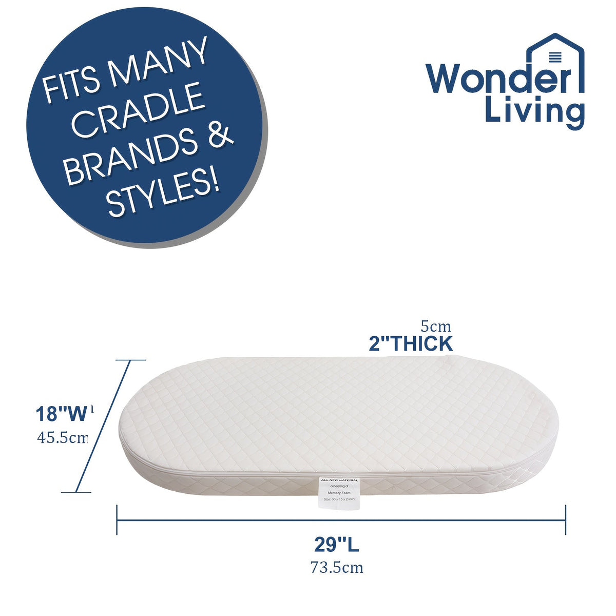 Crib Mattress - Waterproof Breathable Oval-Shaped Bassinet – view 8