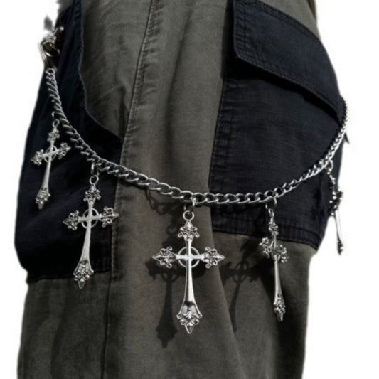 Cross Necklace - Gothic Waist Chain Belt for Women 2 Pack - Y2K Dark Retro Metal Body Chain - main product view