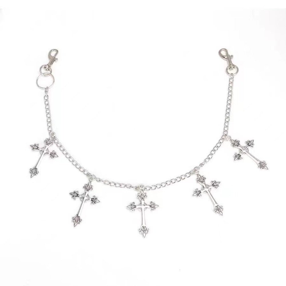 Cross Necklace - Gothic Waist Chain Belt for Women 2 Pack - Y2K Dark Retro Metal Body Chain - product detail view 5