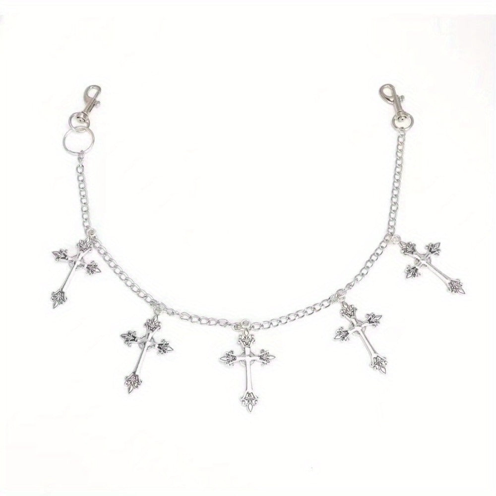 Cross Necklace - Gothic Waist Chain Belt for Women 2 Pack - Y2K Dark Retro Metal Body Chain - product detail view 9