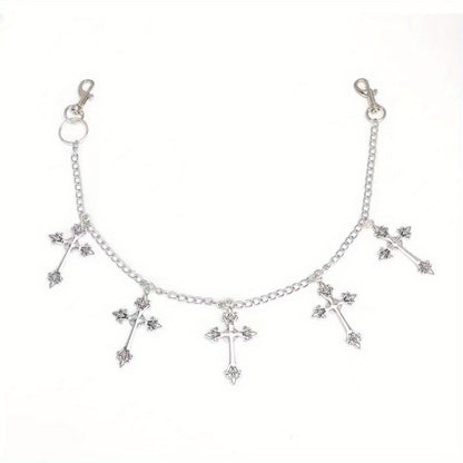 Cross Necklace - Gothic Waist Chain Belt for Women 2 Pack - Y2K Dark Retro Metal Body Chain - product detail view 9