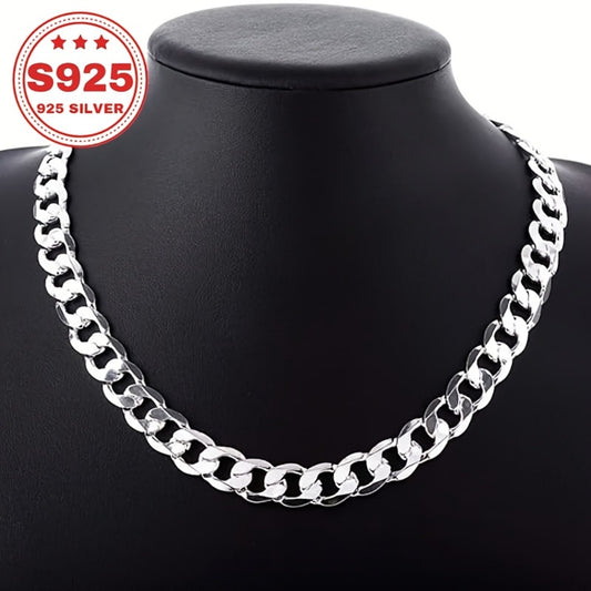 Cuban Link Chain Necklace - 8mm 925 Silver Classic Heavy Curb for Men Women Multiple Sizes 18 20 22 24 - main product view