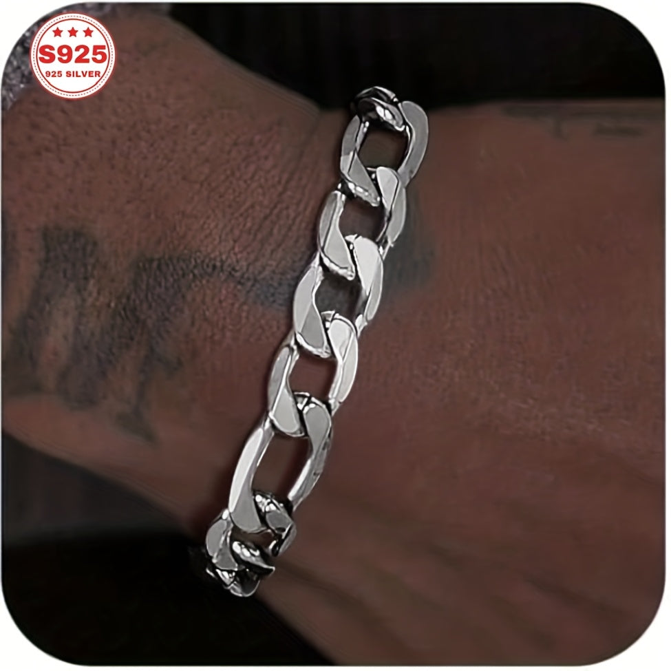 Cuban Link Chain Necklace - 8mm 925 Silver Classic Heavy Curb for Men Women Multiple Sizes 18 20 22 24 - product detail view