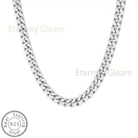 Cuban Link Chain Necklace - 925 Sterling Silver for Men Hip Hop Fashion Chunky Choker 20"/22"/24" - main product view