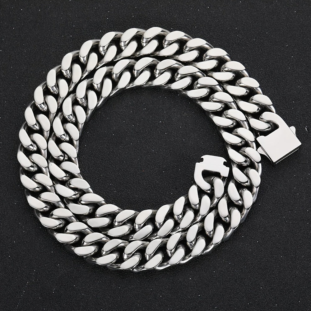Cuban Link Chain Necklace - Bracelet Men 14mm Miami Hip Hop Chunky Thick for Men Boys Streetwear - product detail view 5