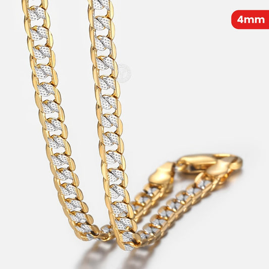 Cuban Link Chain Necklace - Moissanite 4mm - Iced Out Sparkling Diamond Simulant for Men & Women - main product view