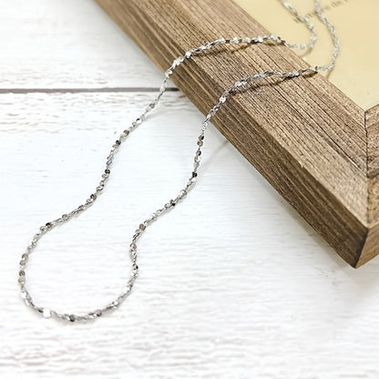 Cuban Link Chain Necklace - S925 Silver Glitter 4mm Solid Sparkling Style for Men & Women, Unisex - product detail view 7
