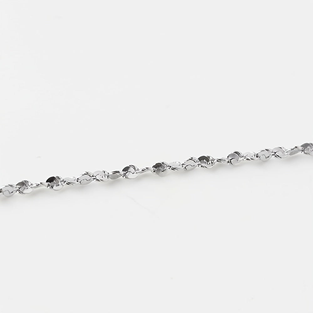 Cuban Link Chain Necklace - S925 Silver Glitter 4mm Solid Sparkling Style for Men & Women, Unisex - product detail view 9