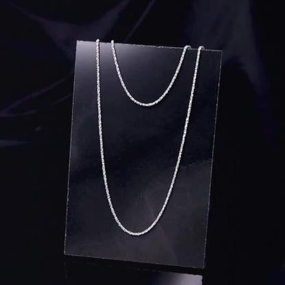 Cuban Link Chain Necklace - S925 Silver Glitter 4mm Solid Sparkling Style for Men & Women, Unisex - product detail view 12