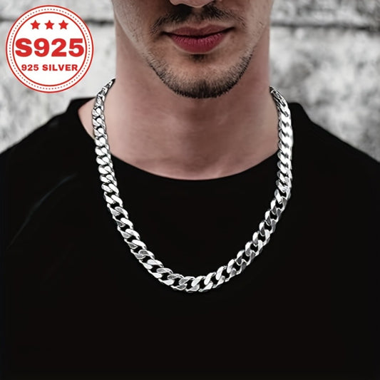 Cuban Link Chain Necklace - S925 Sterling Silver Hypoallergenic Non-Tarnish Classic Hip Hop for Women - main product view