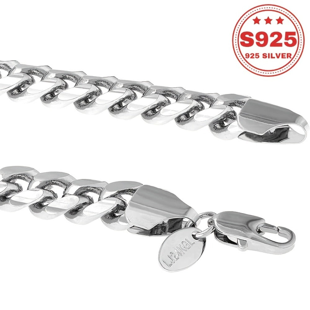 Cuban Link Chain Necklace - S925 Sterling Silver Hypoallergenic Non-Tarnish Classic Hip Hop for Women - product detail view 8