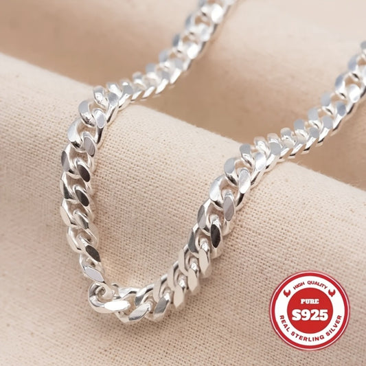 Cuban Link Chain Necklace - S925 Sterling Silver 10mm - Heavyweight Handcrafted Thick for Men & Women - main product view