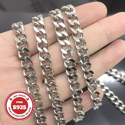 Cuban Link Chain Necklace - S925 Sterling Silver 10mm - Heavyweight Handcrafted Thick for Men & Women - product detail view 3
