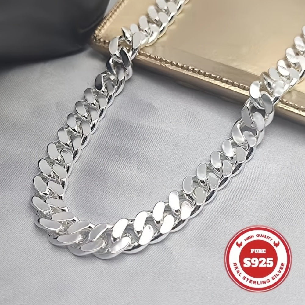 Cuban Link Chain Necklace - S925 Sterling Silver 10mm - Heavyweight Handcrafted Thick for Men & Women - product detail view 7