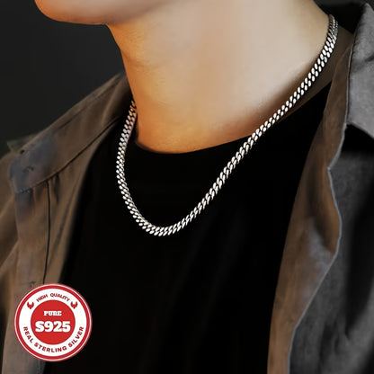 Cuban Link Chain Necklace - S925 Sterling Silver 10mm - Heavyweight Handcrafted Thick for Men & Women - product detail view 9
