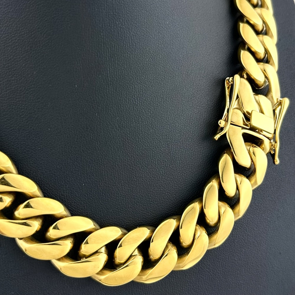 Cuban Link Chain Necklace - Set for Men Stainless Steel Bracelet 2pcs Button Detachable Design 8mm - product detail view 9