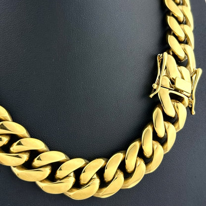 Cuban Link Chain Necklace - Set for Men Stainless Steel Bracelet 2pcs Button Detachable Design 8mm - product detail view 9