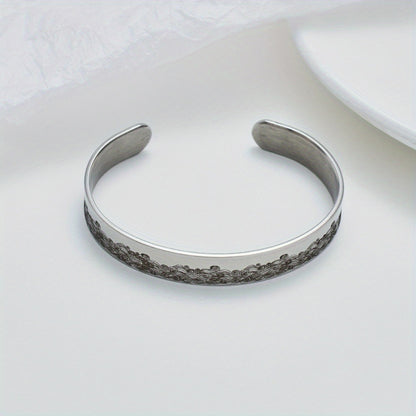 Cuff Bracelet - Pet Memorial for Women - Adjustable C-Shape Open , Sympathy Gift for Loss - product detail view 4