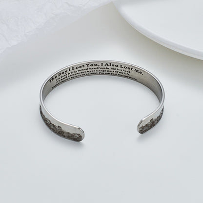 Cuff Bracelet - Pet Memorial for Women - Adjustable C-Shape Open , Sympathy Gift for Loss - product detail view 5