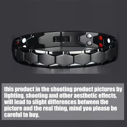 Cuff Bracelet - Men's Titanium Alloy Hexagonal Wide Allergen-Free Water-Resistant Snap - product detail view 9