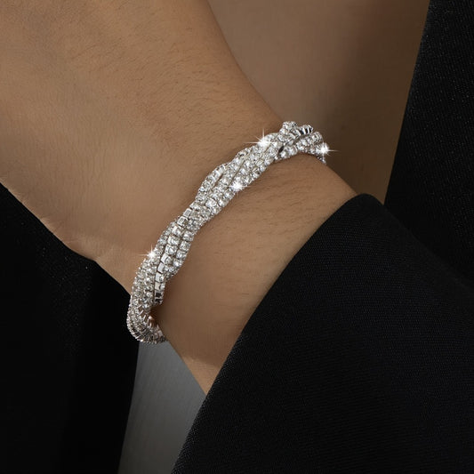 Cuff Bracelet - Wrap for Women - Elegant Minimalist Silver Copper Base , Simple Style - main product view