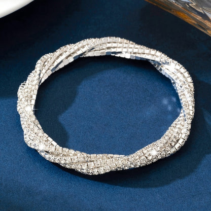 Cuff Bracelet - Wrap for Women - Elegant Minimalist Silver Copper Base , Simple Style - product detail view 6