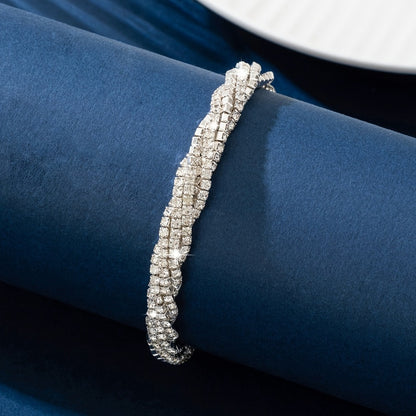 Cuff Bracelet - Wrap for Women - Elegant Minimalist Silver Copper Base , Simple Style - product detail view 7