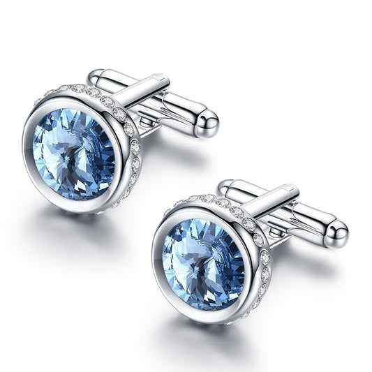 Cufflinks - for Men Sparkling Crystal French Cuff Links Elegant Formal Dress Shirt - main product view