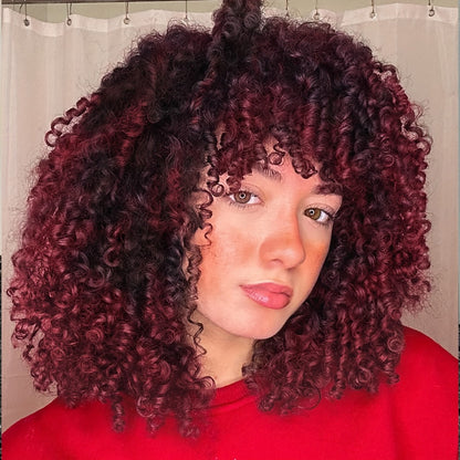 Curly Wig - Afro for Women - Voluminous 12 Inch Soft Synthetic Hair, Black to Brown - product detail view 11