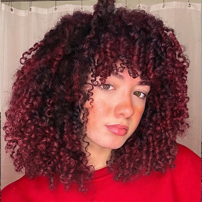 Curly Wig - Afro for Women - Voluminous 12 Inch Soft Synthetic Hair, Black to Brown - product detail view 21