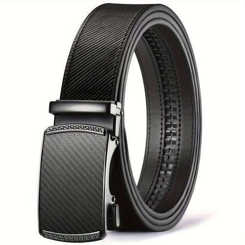 Ratchet Belt for Men - Premium Leather Slide Belt with Automatic Click Buckle, Adjustable 28"-46" Waist, 8 Colors, Dress & Casual, Gift for Husband