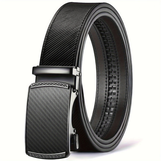Ratchet Belt for Men - Premium Leather Slide Belt with Automatic Click Buckle, Adjustable 28"-46" Waist, 8 Colors, Dress & Casual, Gift for Husband
