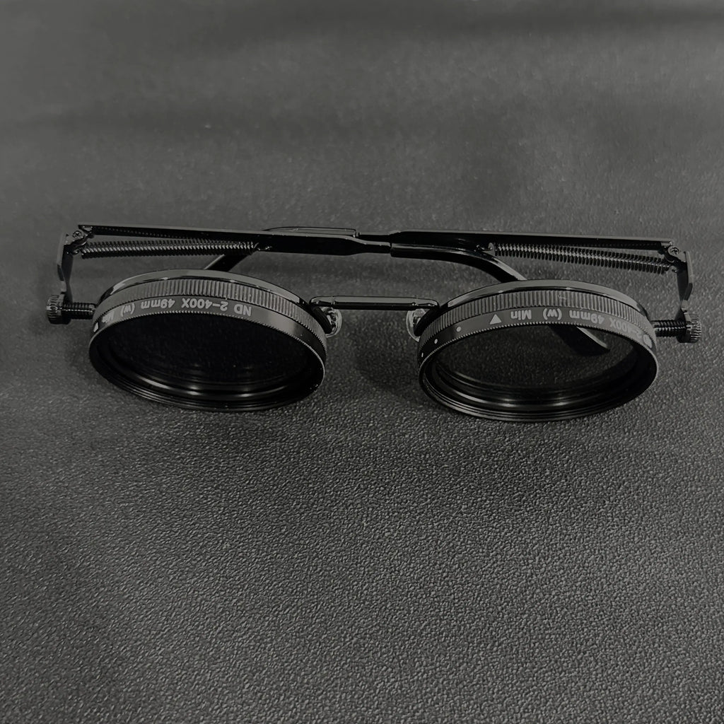 Men'S Vintage Steampunk Spin Fashion Glasses - Adjustable Brightness, Alloy Frames and Black/Grey Gradually changing Lenses, Interchangeable Lens System for Parties, Casual Wear - Bohemian Eyewear Accessories (Not Glasses), Without Battery