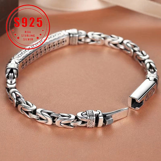 Sterling Silver Bracelet for Women 925 Vintage Bohemian Bangle Cuff Open Adjustable Wrist Jewelry Birthday Gift for Girlfriend Mom Wife