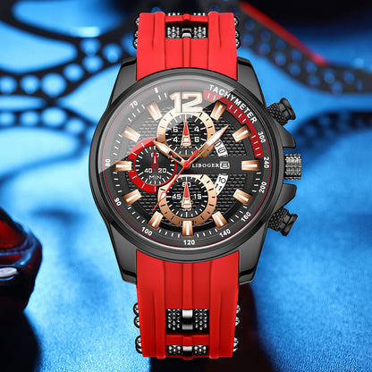 Silicone Watch for Men Fashion Casual Quartz Date Display Sport Wristwatch Sporty Design Multiple Colors Christmas Thanksgiving Gift Reloj Para Hombre