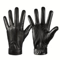 Gender-Neutral Faux Leather Gloves, Featuring a Timeless Black Style, Soft And Cozy for Everyday Use, Perfect for Motorcycle Riding And Outdoor Adventures