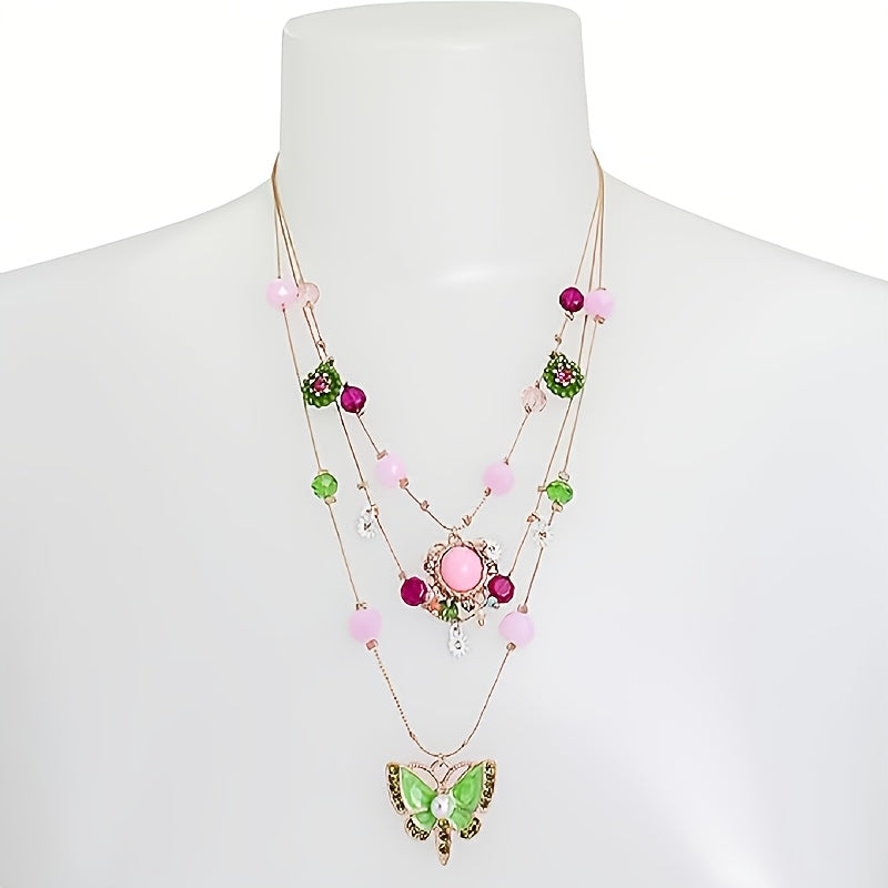 925 Sterling Silver, Pure Handmade Multi-layer Love Beaded Necklace, Accessories, Jewelry For Women, Teen Trendy Stuff, Suitable For Halloween Christmas Gifts, Free Gift Box