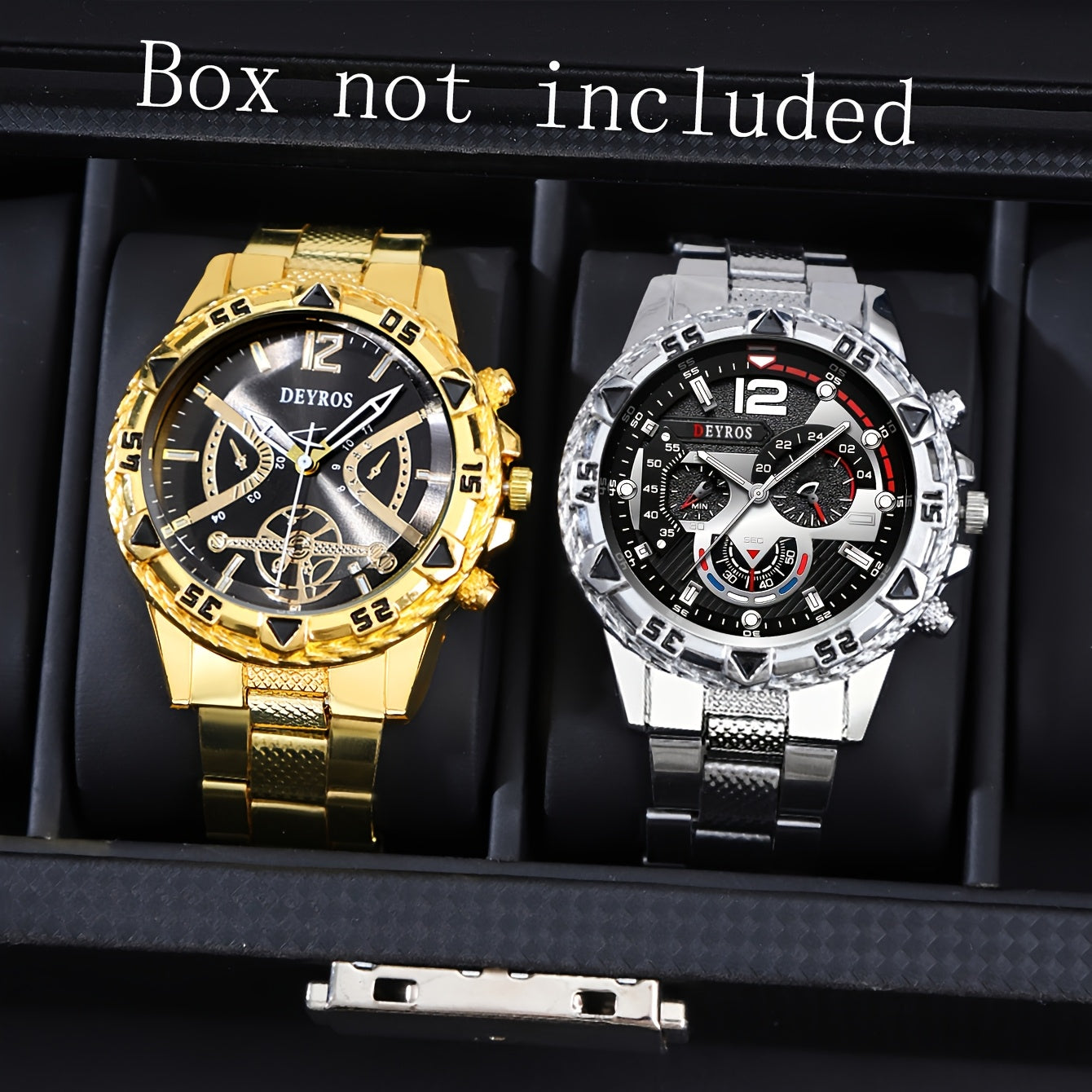 2pcs Men's Vintage Stainless Steel Quartz Watch Set - World-time Feature, Round Dial, Quartz Movement, Battery Powered - Ideal Gift for Halloween, Christmas, Thanksgiving, Valentine's Day, Perfect for Boyfriend or Family