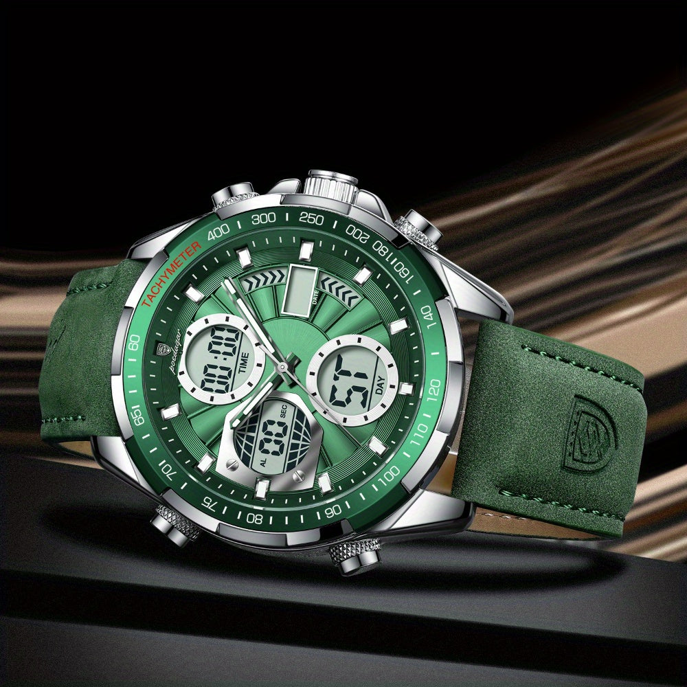 POEDAGAR Men's Analog-Digital Sport Watch — Quartz, Waterproof, Alarm, Calendar | 8 Colors